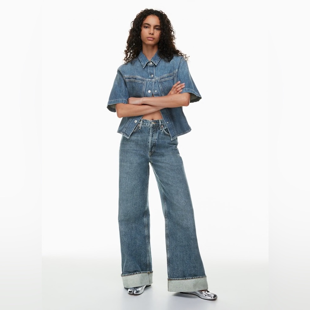 Agolde Blue Wide Leg Jeans